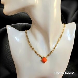 3/$30 LIA SOPHIA Adjustable Chain Necklace Acrylic Diamond Shape Pendant